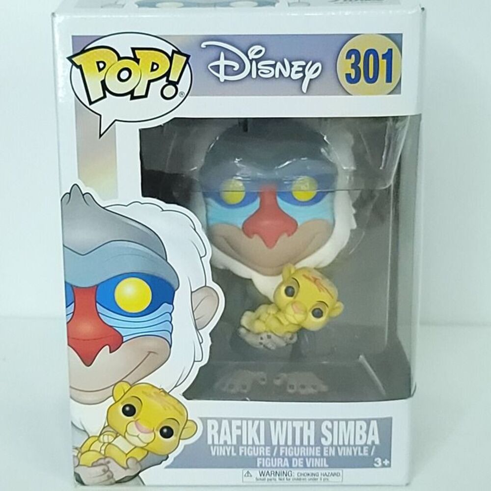 Funko Pop! Disney The Lion King RAFIKI with SIMBA #301 Vinyl Figure Box Dented